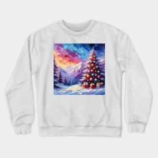 Colorful Christmas Landscape Crewneck Sweatshirt